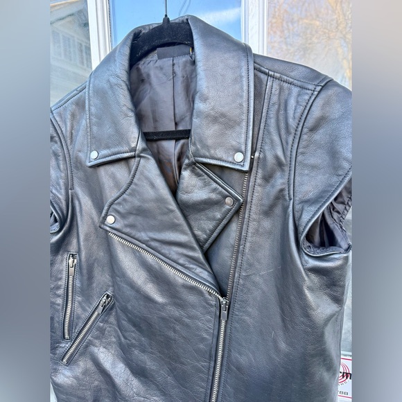Saturdays by Kate Spade Leather Biker Vest szL - Picture 2 of 11